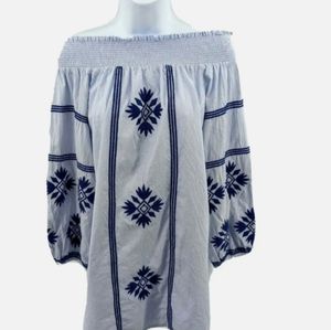 Anthropologie THML Women's Dress (or Tunic) Off Shoulder Fair Isle Size Small
